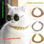 Adjustable Collar Manufacturer - Personalized Cuban Chain Necklace Gold Collar with Ribbon for Pets