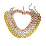 Adjustable Collar Manufacturer - Personalized Cuban Chain Necklace Gold Collar with Ribbon for Pets