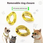 Adjustable Collar Manufacturer - Personalized Cuban Chain Necklace Gold Collar with Ribbon for Pets