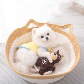 Cotton Rope Pet Bed Manufacturer - Handmade Woven Cat Ear