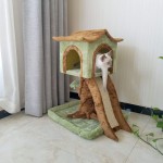 Plush Cat Trees Factory - Wooden Climbing Frame Green