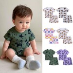 儿童服装套装厂家-专业OEM代工夏季短袖棉质上衣和短裤套装