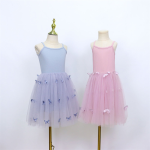 女童夏季连衣裙厂家-专业OEM代工吊带条纹3D蝴蝶柔软薄纱连衣裙