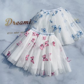 Kids Tutu Skirt Supplier - Wholesale 3D Butterfly Summer Tulle Skirt for Children