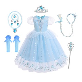 Girls Christmas Dress Factory - Bulk O-Neck Casual Solid Pattern Chiffon Party Dress