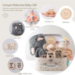 婴儿送礼礼盒厂家-专业OEM代工奶嘴夹围兜袜子毯子摇铃玩具套装