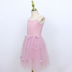 女童夏季连衣裙厂家-专业OEM代工吊带条纹3D蝴蝶柔软薄纱连衣裙