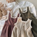 女童连衣裙厂家-专业OEM代工夏季纯色飞袖连衣裙给儿童女孩