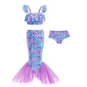 Girls Swimsuit Set Supplier - Wholesale Princess Costume Mermaid Swimsuit for Birthday