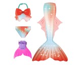 女童比基尼泳装供应商-厂家批发3件套美人鱼尾比基尼给3-10岁