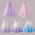 女童公主斗篷工厂-批量闪粉斗篷用于圣诞万圣节派对