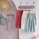 女童裤子供应商-厂家批发糖果纯色休闲长裤用于夏季儿童