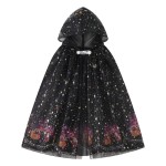 女童女巫服装供应商-厂家批发儿童派对邪恶巫师角色扮演斗篷