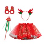 女童裙子套装厂家-专业OEM代工贝壳印花薄纱裙配发带魔杖套装