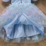 女童选美连衣裙工厂-可定制夏季蝴蝶贴花晚礼服