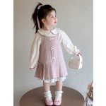 女童婚纱供应商-厂家批发新款泡泡袖拖尾裙派对刺绣裙