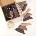 婴儿礼盒供应商-厂家批发生日彩旗围兜棉质面巾礼品套装