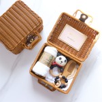 新生儿礼盒供应商-厂家批发竹棉毯配篮子动物摇铃套装