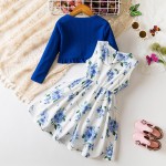 女童夏季裙工厂-批量实惠花卉飞袖棉质儿童裙