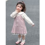 女童婚纱供应商-厂家批发新款泡泡袖拖尾裙派对刺绣裙