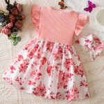 幼儿女童服装厂家-专业OEM代工秋季2件套连衣裙配外套花卉裙套装