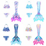 女童比基尼套装工厂-批量多色美人鱼公主裙泳装给儿童