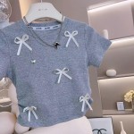 儿童运动服供应商-厂家批发可定制Logo棉质纯色T恤短裤套装