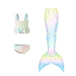 儿童美人鱼服装工厂-批量3件套美人鱼尾泳装给2-10岁