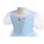 女童圣诞裙工厂-批量O领休闲纯色图案雪纺派对裙