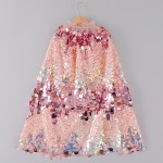 儿童公主斗篷供应商-厂家批发闪粉薄纱亮片斗篷用于万圣节圣诞