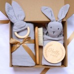 Baby Shower Gift Set Manufacturer - OEM 5-Piece Bath Toy Muslin Blanket Teething Ring Set