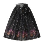 女童女巫服装供应商-厂家批发儿童派对邪恶巫师角色扮演斗篷