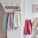 女童裤子供应商-厂家批发糖果纯色休闲长裤用于夏季儿童