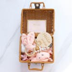 婴儿礼品套装厂家-专业OEM代工7件套毯子和小兔毛巾玩具礼品套装