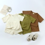 儿童服装套装厂家-专业OEM代工夏季短袖棉质上衣和短裤套装