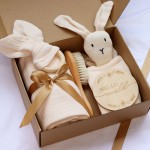 Baby Shower Gift Set Manufacturer - OEM 5-Piece Bath Toy Muslin Blanket Teething Ring Set