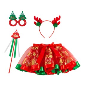 Girls Skirt Set Manufacturer - OEM Shell Print Tulle Skirt with Hair Band Magic Wand Set