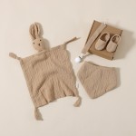 新生儿礼盒工厂-可定制4件套小兔安全毯和鞋子有机套装