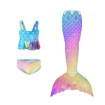 儿童美人鱼服装工厂-批量3件套美人鱼尾泳装给2-10岁