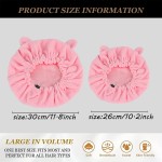 睡眠帽供应商-摇粒绒熊耳亲子针织帽