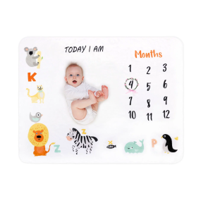 成长里程碑毯供应商-可定制新生儿绒毯