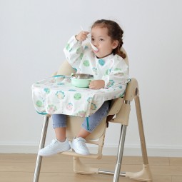 婴儿高脚椅围嘴生产厂家-长袖防水整体围嘴