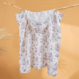 婴儿毛巾生产厂家-纯棉棉纱印花连帽毛巾