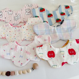 花瓣围嘴供应商-双面棉纱透气围嘴