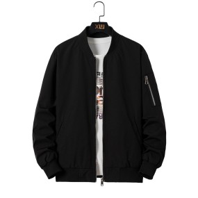 男士棒球夹克供应商-春秋薄款拉链外套