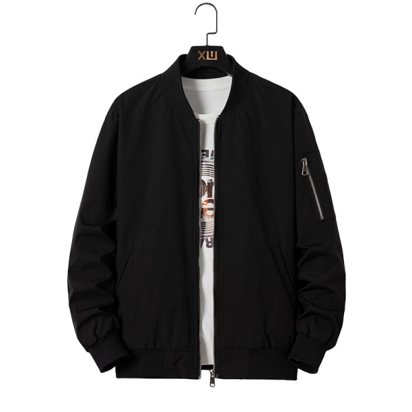 男士棒球夹克供应商-春秋薄款拉链外套