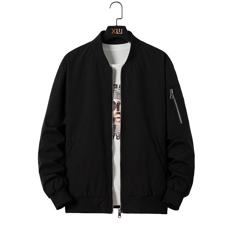 男士棒球夹克供应商-春秋薄款拉链外套