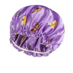 浴帽生产厂家-可爱蝴蝶印花缎面头巾