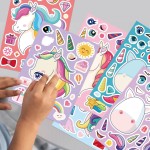 独角兽拼图生产厂家-可定制变脸贴纸玩具