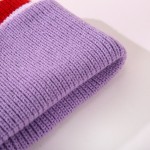 冬季婴儿帽工厂-绒球条纹针织新生儿帽